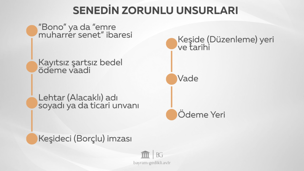 senedin zorunlu unsurları